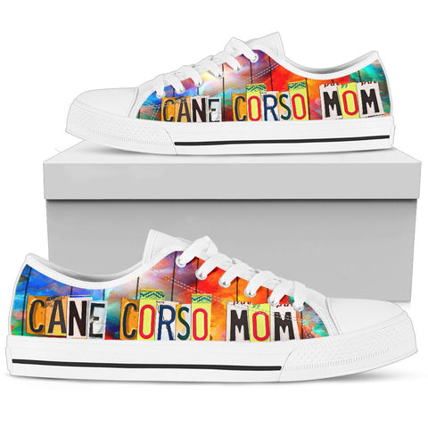 Cane Corso Mom Print Low Top Canvas Shoes for Women