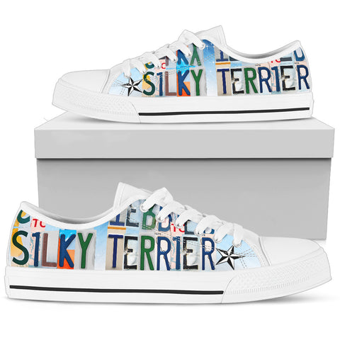Cute Silky Terrier Mom Print Low Top Canvas Shoes For Women