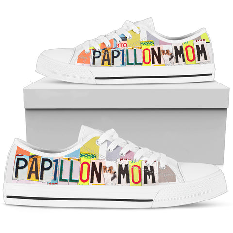 Papillon Mom Print Low Top Canvas Shoes for Women