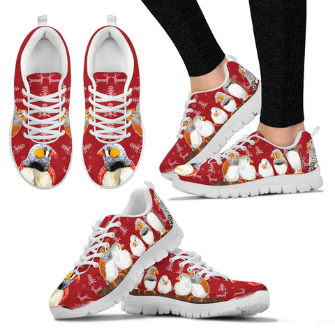 Zebra Finch Bird Christmas Running Shoes For Women