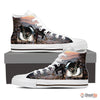 Boston Terrier Dog Print High Top Canvas Shoes For Women