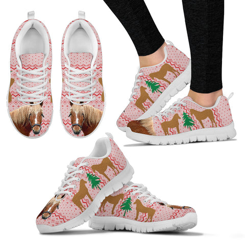 Curly Horse Print Christmas Running Shoes For Women