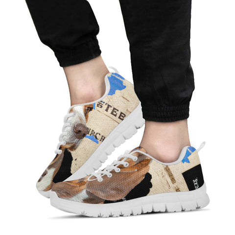 [AI Generated] Beagle From Texas Print Sneakers