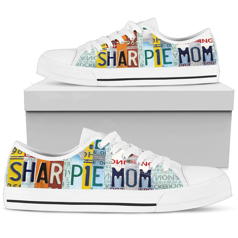 Amazing Shar Pei Mom Print Low Top Canvas Shoes For Women