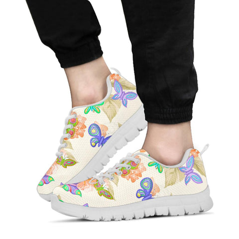 Floral Butterfly Print Sneakers