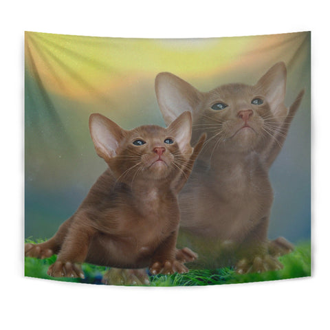 Cute Oriental Shorthair Cat Print Tapestry