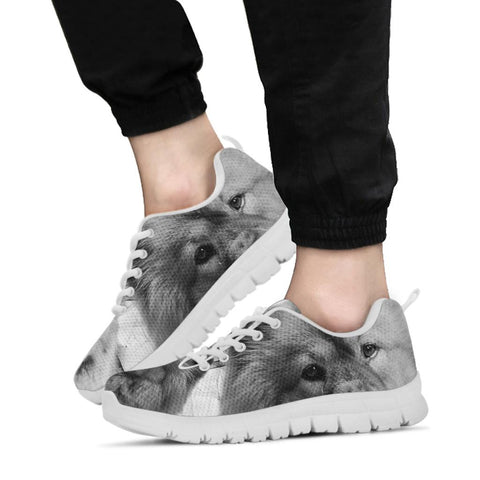 Chow Chow On Black And White Print Running Shoes