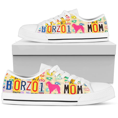 Borzoi Mom Print Low Top Canvas Shoes For Women