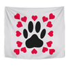 Dog Paws With Love Print Tapestry