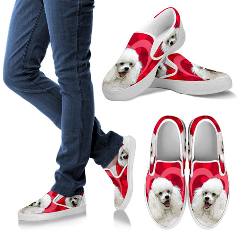 Valentine's Day SpecialPoodle Dog Print Slip Ons Shoes For Women