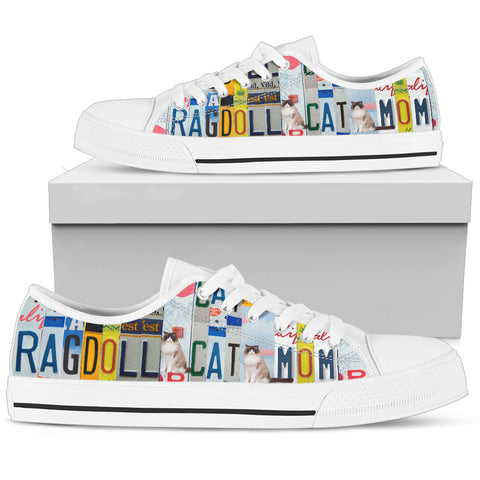 Ragdoll Cat Print Low Top Canvas Shoes For Women