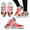 Customized Dog On Pink Print Running Shoes For Women Design By Sandy HunterExpress Shipping