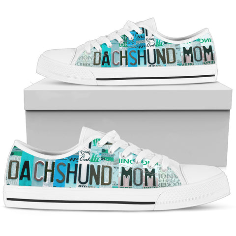 Dachshund Mom Print Low Top Canvas Shoes For Women- Limited Edition