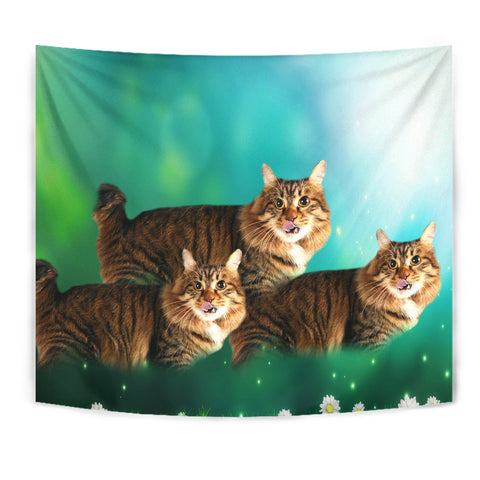 Cute American Bobtail Cat Print Tapestry