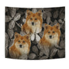 Icelandic Sheepdog On Black Print Tapestry
