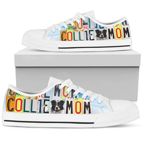 Cute Collie Mom Low Top Canvas Shoes For Women