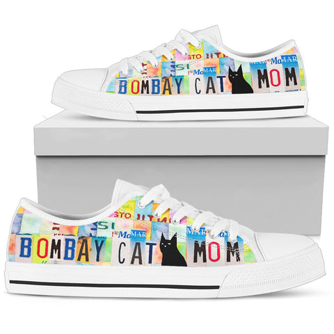 Bombay Cat Mom Print Low Top Canvas Shoes for Women