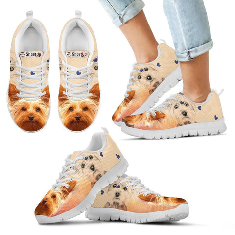 Cute Yorkshire Terrier Print Running Shoes For Kids