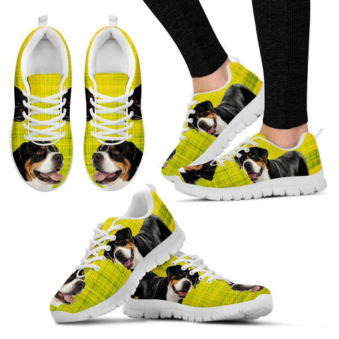 Greater Swiss Mountain Dog Print (Black/White) Running Shoes For Women