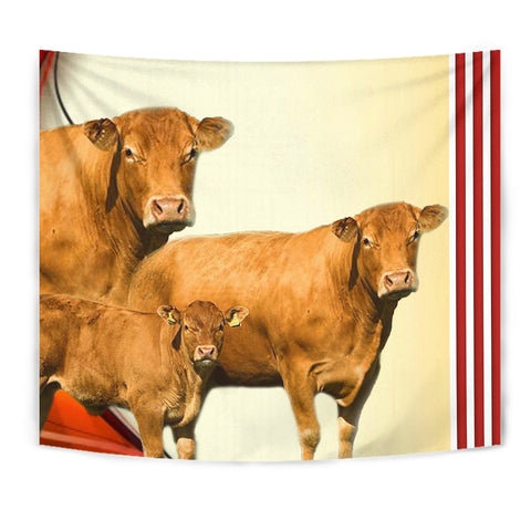 Limousin Cattle (Cow) Print Tapestry