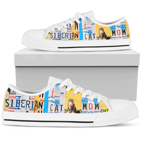Women's Low Top Canvas Shoes For Siberian Cat Mom