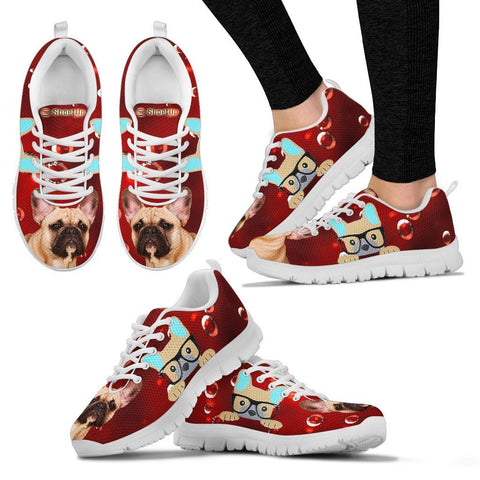 French Bulldog On RedWomen's Running Shoes