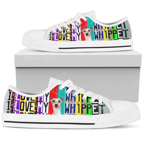 Women's Low Top Canvas Shoes For Whippet Lovers