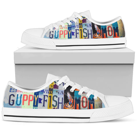 Guppy Fish Print Low Top Canvas Shoes for Women