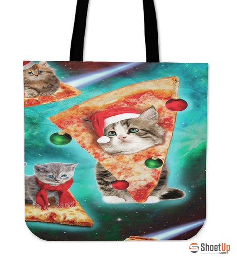 Cat On Pizza 3D PrintedTote Bag