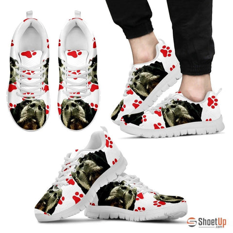 Customized Red Paws Dog Print (Black/White) Running Shoes For Men Limited Edition