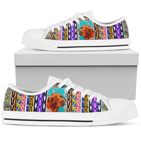 Women's Low Top Canvas Shoes For Vizsla Mom