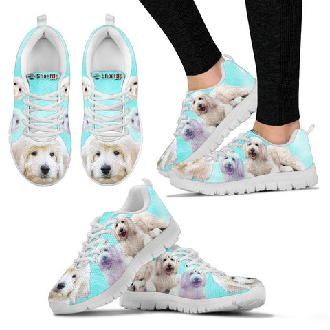 Smiling Goldendoodle Print Sneakers For Women