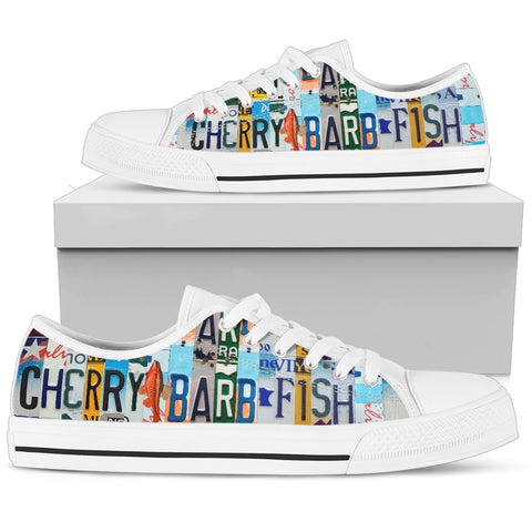 Cherry Barb Fish Print Low Top Canvas Shoes for Women