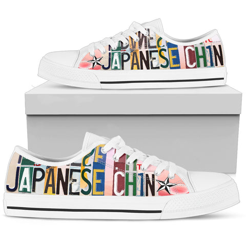 Lovely Japanese Chin Mom Print Low Top Canvas Shoes For Women