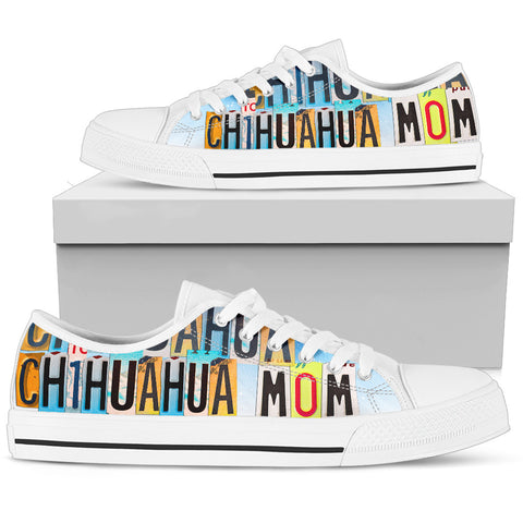 Cute Chihuahua Mom Print Low Top Canvas Shoes For Women