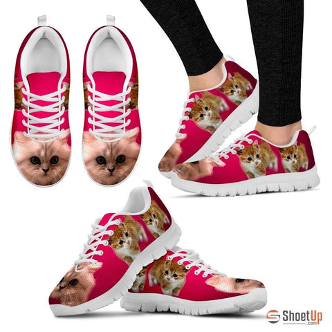 Cute Munchkin Cat Print Sneakers For Women