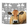 Parthenaise Cattle (Cow) Print Tapestry