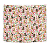 Yorkie Dog Floral Print Tapestry