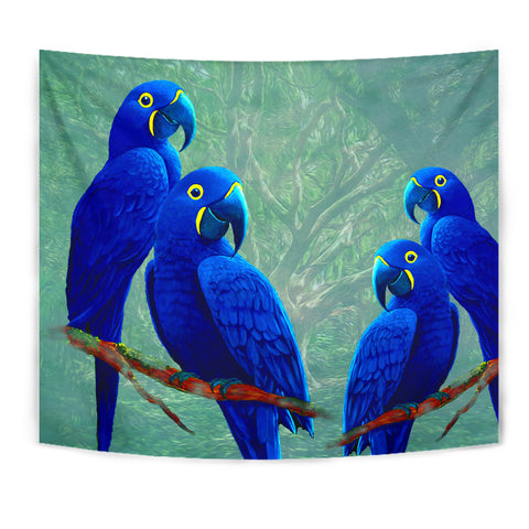 Hyacinth Macaw Parrot Print Tapestry