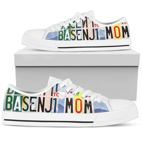 Cute Basenji Mom Print Low Top Canvas Shoes For Women