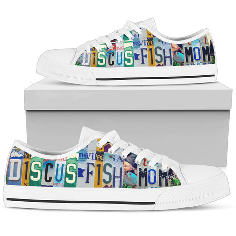 Discus Fish Print Low Top Canvas Shoes for Women