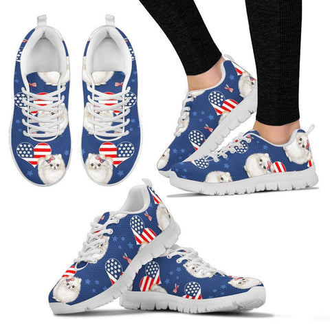 Pomeranian Pattern Print Sneakers For Women Express Shipping