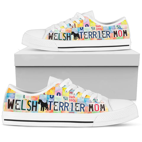 Welsh Terrier Mom Print Low Top Canvas Shoes for Women