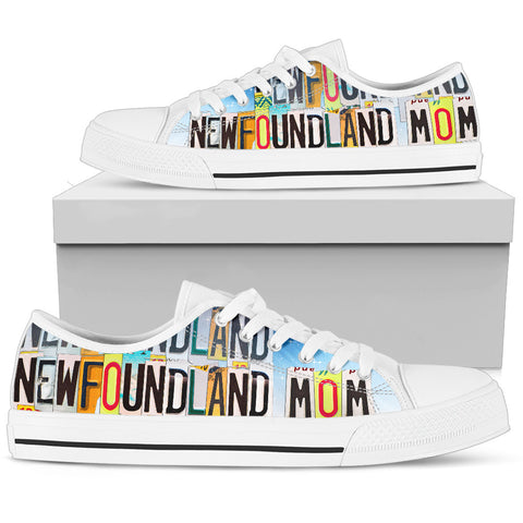 Cute Newfoundland Mom Low Top Canvas Shoes For Women