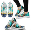 Pug Dog On Deep Skyblue Print Running Shoes For Women