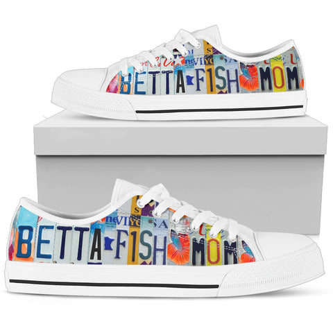 Betta Fish (Siamese fighting fish) Print Low Top Canvas Shoes for Women