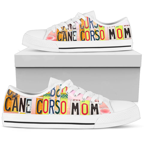 Lovely Cane Corso Mom Print Low Top Canvas Shoes For Women