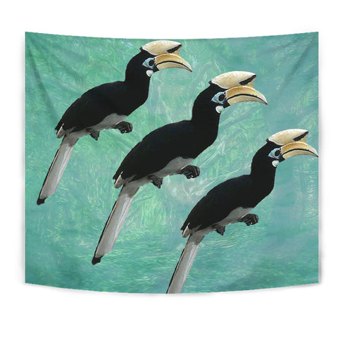 African Pied Hornbill Bird Print Tapestry