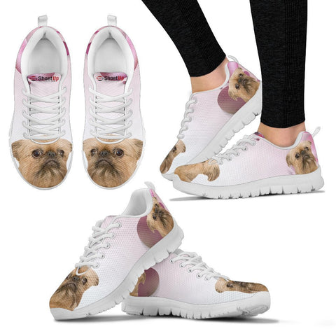 Brussels Griffon Pink White Print Running Shoes For Women
