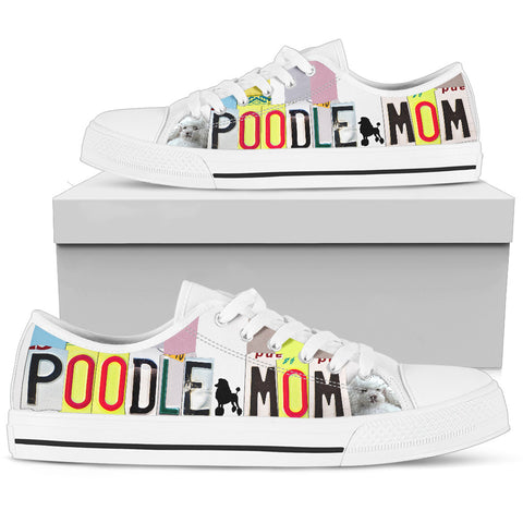 Poodle Mom Print Low Top Canvas Shoes for Women